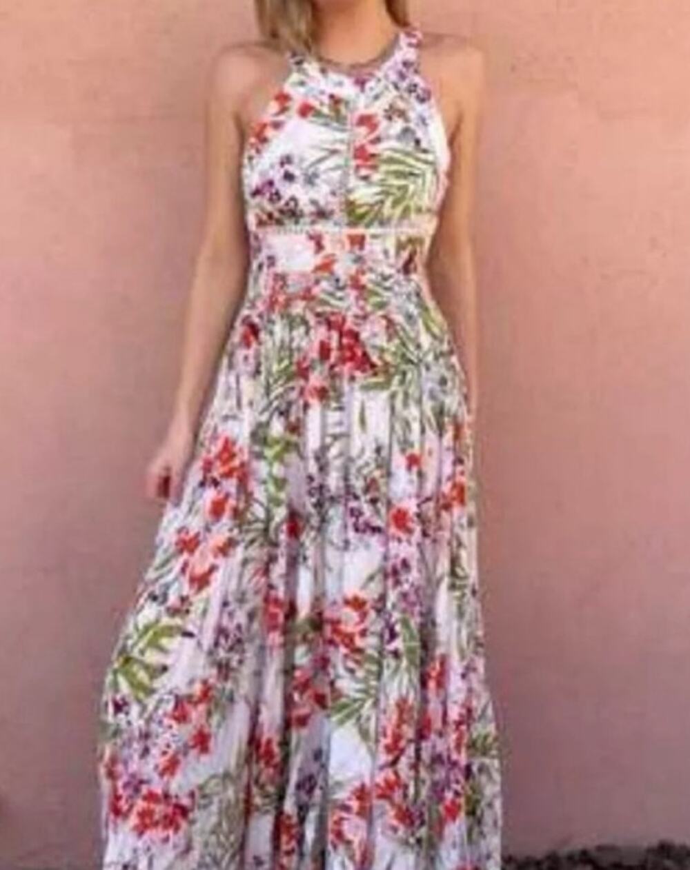Abel The Label Vienna Floral Maxi Dress, Small, Halter - Picture 1 of 13